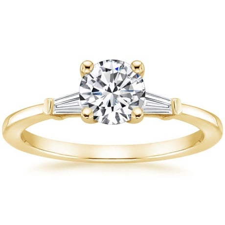 18K Yellow Gold Tapered Baguette Diamond Bridal Set