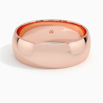 Comfort Fit 7mm Wedding Ring in 14K Rose Gold