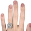 The Umeko Ring, smallzoomed in top view on a hand