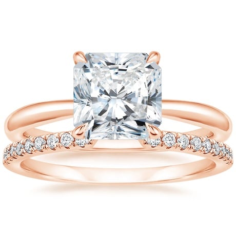 14K Rose Gold Freesia Ring with Sia Diamond Open Ring