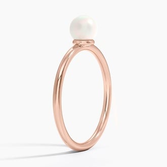 Saskia Cultured Pearl Solitaire Ring