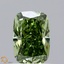 1.10 Ct. Fancy Vivid Green Cushion Lab Grown Diamond