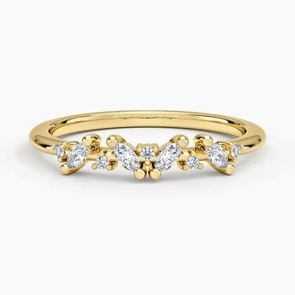 Yvette Straight Diamond Ring in 18K Yellow Gold