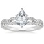 18K White Gold Infinity Diamond Ring, smalltop view