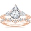14K Rose Gold Opera Diamond Ring with Curved Versailles Diamond Ring