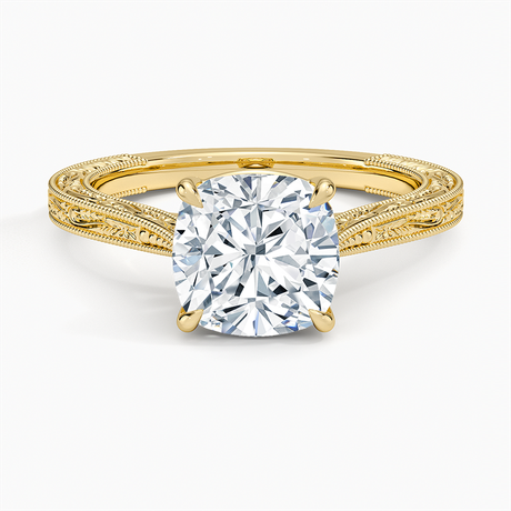 Engraved Engagement Ring - Elsie