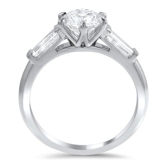 Custom Tapered Baguette Six-Prong Engagement Ring