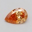 0.99 Ct. Fancy Vivid  Orange Pear Lab Grown Diamond