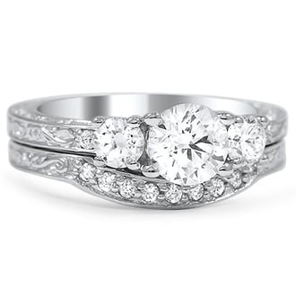 Custom Antique Inspired Contoured Wedding Ring