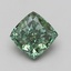 3.85 Ct. Fancy Vivid Green Cushion Lab Grown Diamond