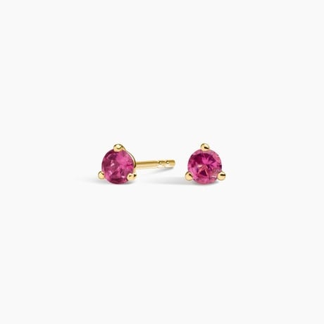 Pink Tourmaline Birthstone Stud Earrings