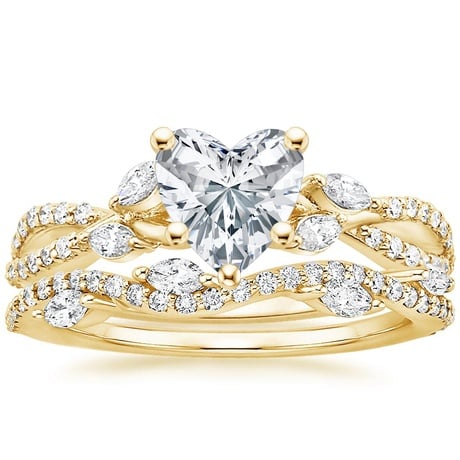 18K Yellow Gold Luxe Willow Diamond Ring (1/4 ct. tw.) with Luxe Winding Willow Diamond Ring (1/4 ct. tw.)