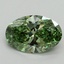 0.91 Ct. Fancy Vivid Green Oval Lab Grown Diamond
