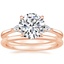 14K Rose Gold Aria Diamond Ring with Petite Comfort Fit Wedding Ring