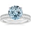 18KW Aquamarine Demi Diamond Ring with Luxe Ballad Diamond Ring, smalltop view