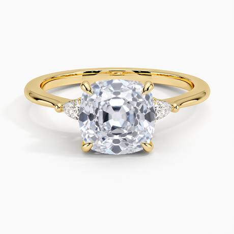Pear Side Stone Engagement Ring - Aria Three Stone Diamond Ring