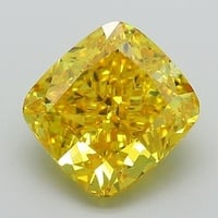 4.03 Ct. Fancy Intense Yellow Cushion Lab Grown Diamond
