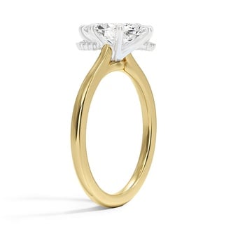 Custom Split Halo Diamond Mixed Metal Ring