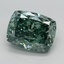 3.54 Ct. Fancy Vivid Green Cushion Lab Grown Diamond