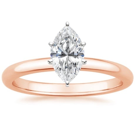 14K Rose Gold Six-Prong 2mm Comfort Fit Bridal Set