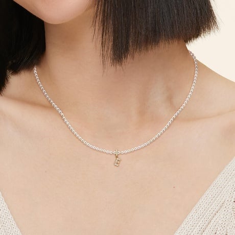 Cultured Pearl and Diamond Initial Necklace