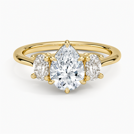 18K Yellow Gold Oval-Cut Three Stone Diamond Ring (1/2 ct. tw.)