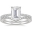 18KW Moissanite Ballad Diamond Ring (1/8 ct. tw.) with Flair Diamond Ring (1/6 ct. tw.), smalltop view