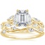 18K Yellow Gold Secret Garden Diamond Ring (1/2 ct. tw.) with Winding Willow Diamond Ring (1/8 ct. tw.)