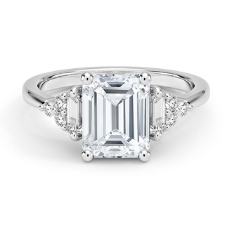 Custom Art Deco-Inspired Emerald-Cut and Baguette Diamond Ring