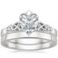 18K White Gold Celtic Claddagh Diamond Bridal Set