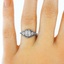 The Tapestry Ring, smalltop view on a hand