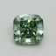 1.44 Ct. Fancy Vivid Green Cushion Lab Grown Diamond