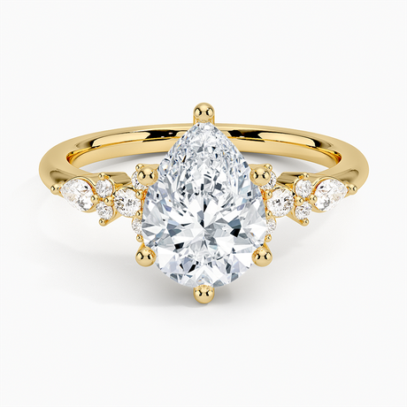 Pear and Round Diamond Engagement Ring Setting