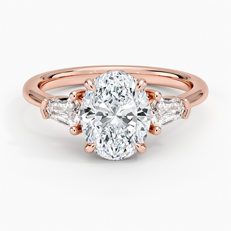 14K Rose Gold Shield Cut Three Stone Diamond Ring (1/4 ct. tw.)