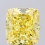 3.02 Ct. Fancy Vivid  Yellow Cushion Lab Grown Diamond