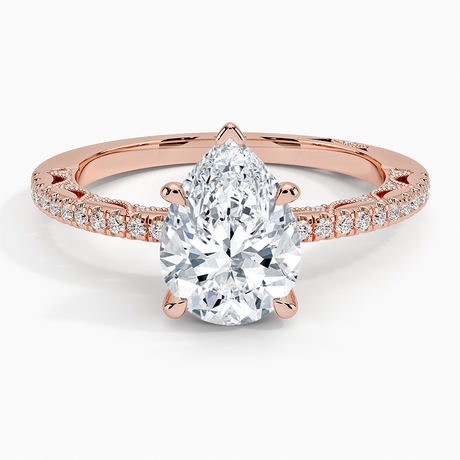 18K Rose Gold Tacori Lunetta Crescent Diamond Ring