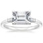 18K White Gold East West Tapered Baguette Diamond Ring, smalltop view