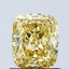 1.06 Ct. Fancy Vivid Yellow Cushion Lab Grown Diamond