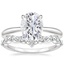 18KW Moissanite Freesia Ring with Curved Versailles Diamond Ring, smalltop view