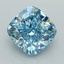 3.05 Ct. Fancy Vivid  Blue Cushion Lab Grown Diamond