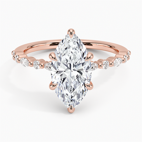 14K Rose Gold Delicate Versailles Diamond Ring