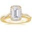 18K Yellow Gold Petite Twisted Vine Halo Diamond Ring (1/4 ct. tw.), smalltop view
