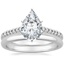 18K White Gold Sonora Diamond Ring with 2mm Comfort Fit Wedding Ring