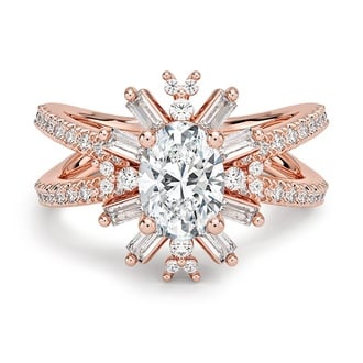 Custom Snowflake-Inspired Double Band Diamond Ring