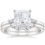18KW Moissanite Tapered Baguette Diamond Bridal Set, smalltop view