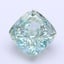 3.13 Ct. Fancy Vivid  Green Cushion Lab Grown Diamond