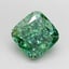 3.56 Ct. Fancy Vivid  Green Cushion Lab Grown Diamond