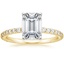 18K Yellow Gold Petite Shared Prong Three-Quarter Coverage Diamond Ring (1/3 ct. tw.), smalltop view