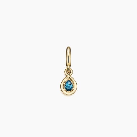Pear London Blue Topaz Milgrain Bezel Charm