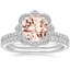 18KW Morganite Reina Diamond Ring with Luxe Ballad Diamond Ring (1/4 ct. tw.), smalltop view
